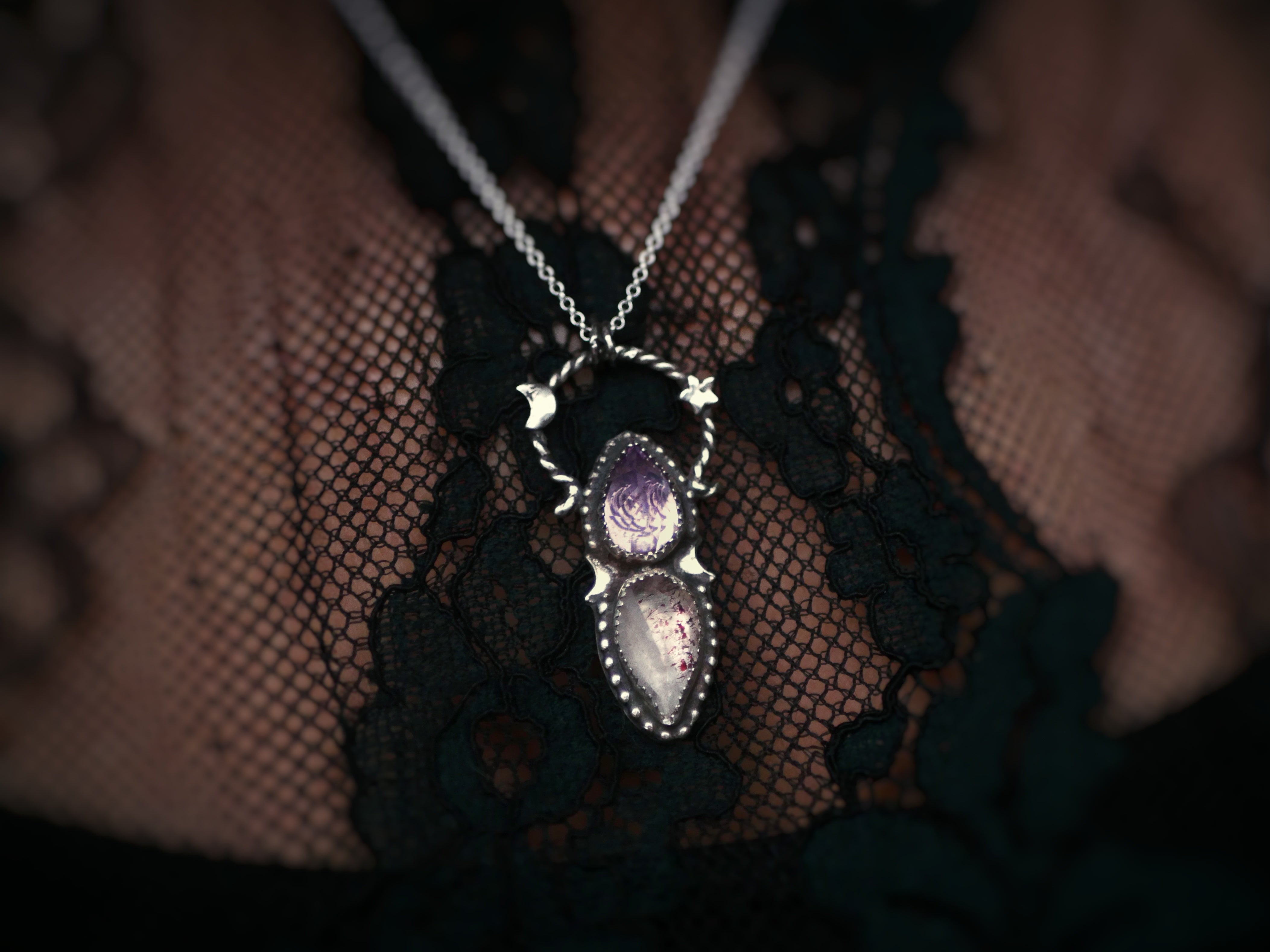 Collier Cosmique V - Améthyste & Super Seven - Argent 925