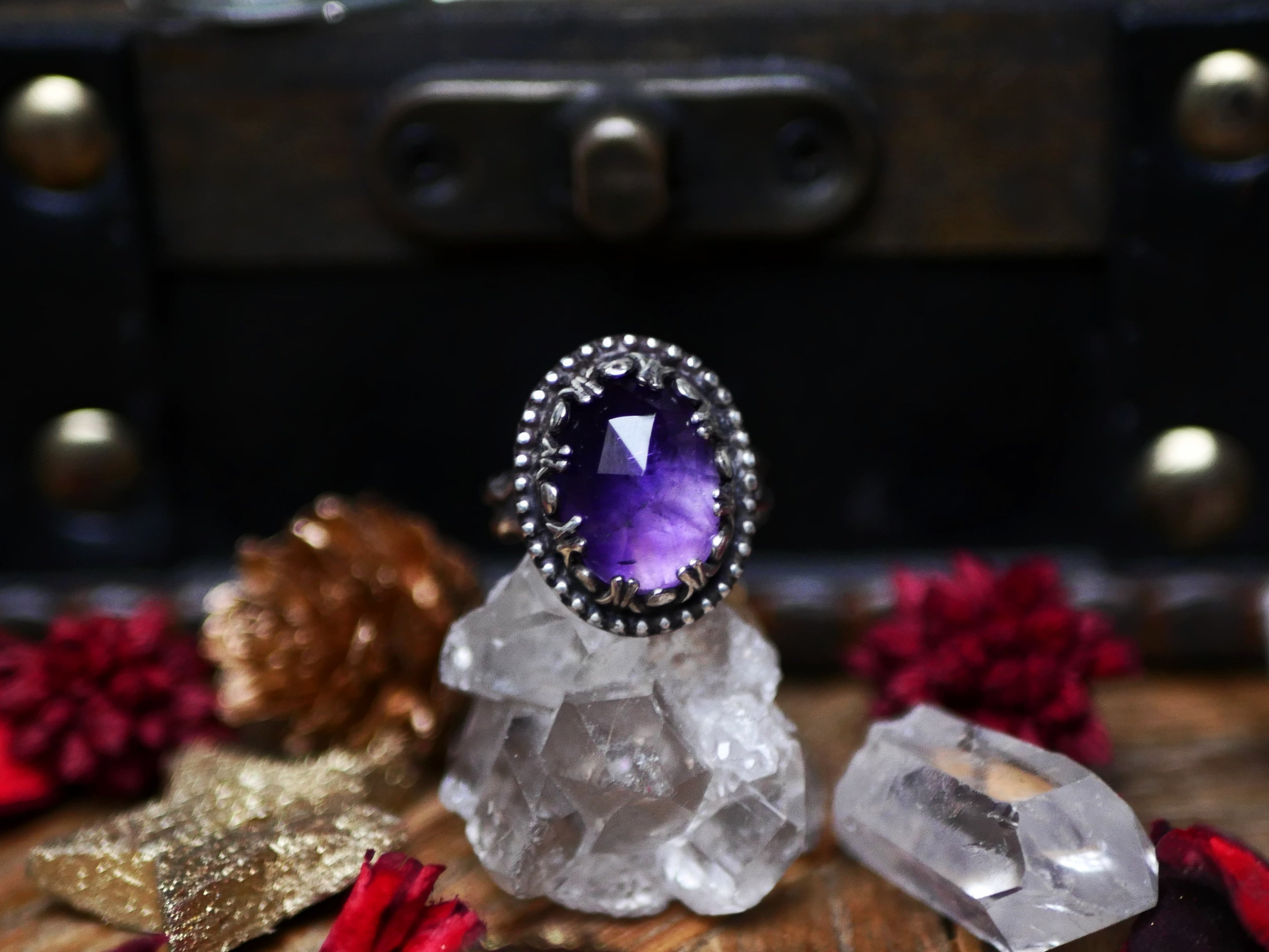 Bague réglable Améthyste - Argent 925