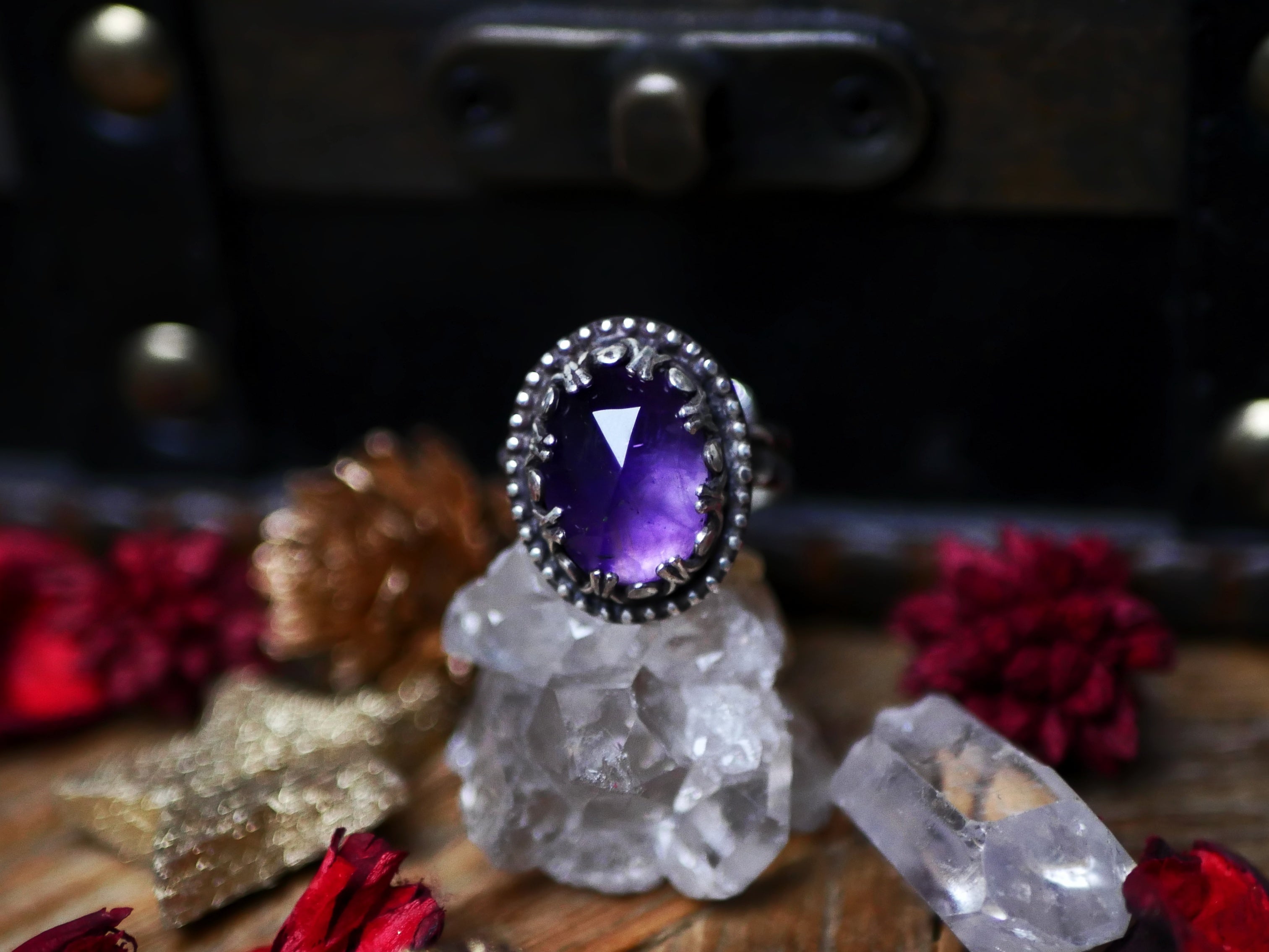 Bague réglable Améthyste - Argent 925