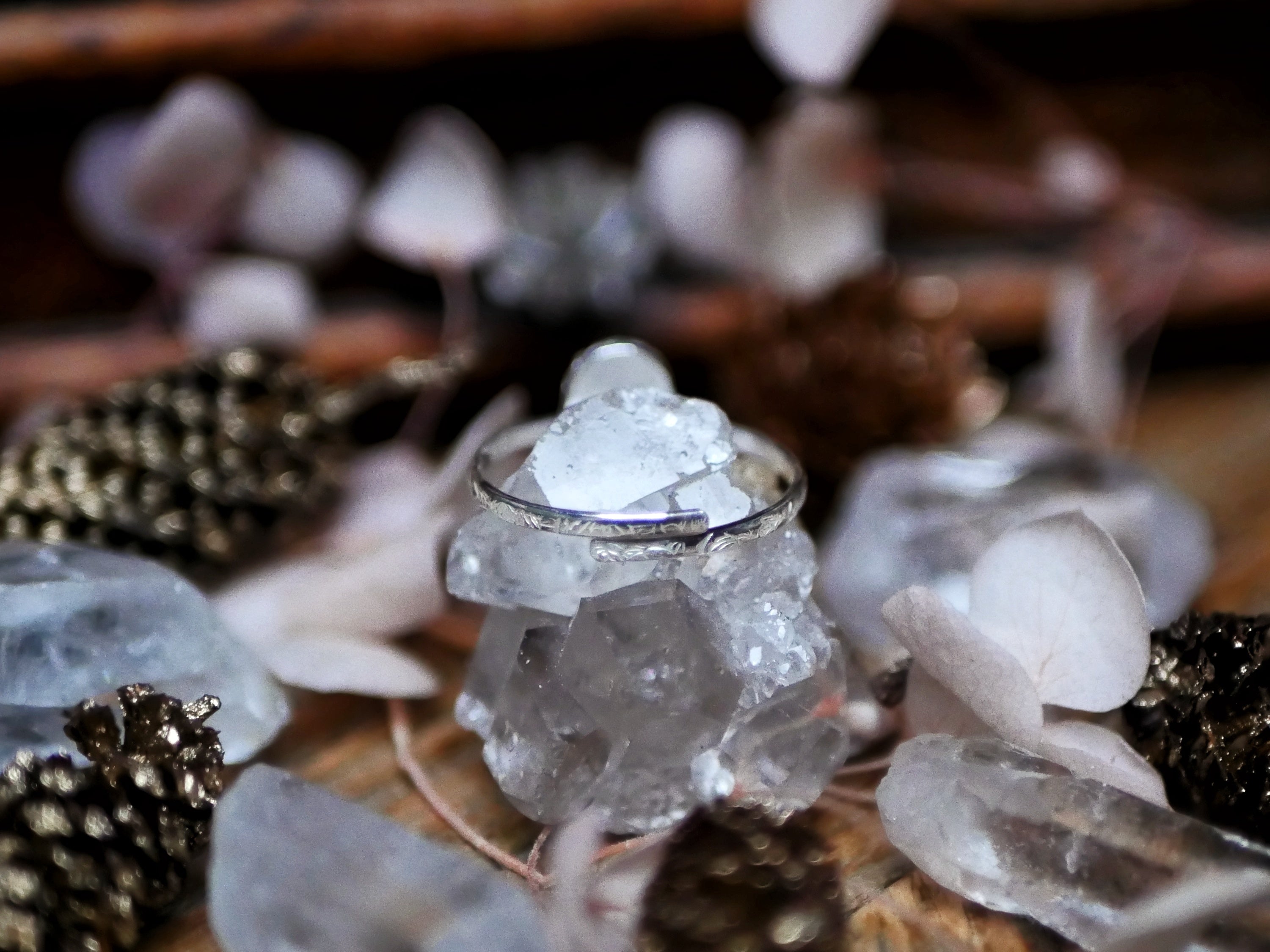 Bague fine réglable Kyanite Verte - Argent 925