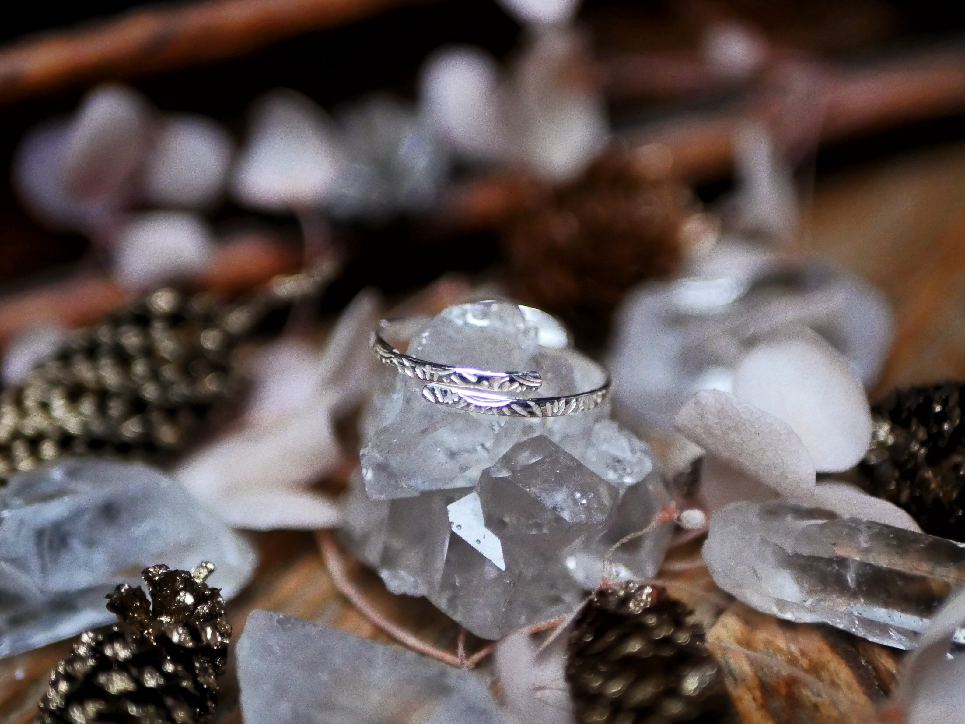 Bague fine réglable Kyanite Orange - Argent 925