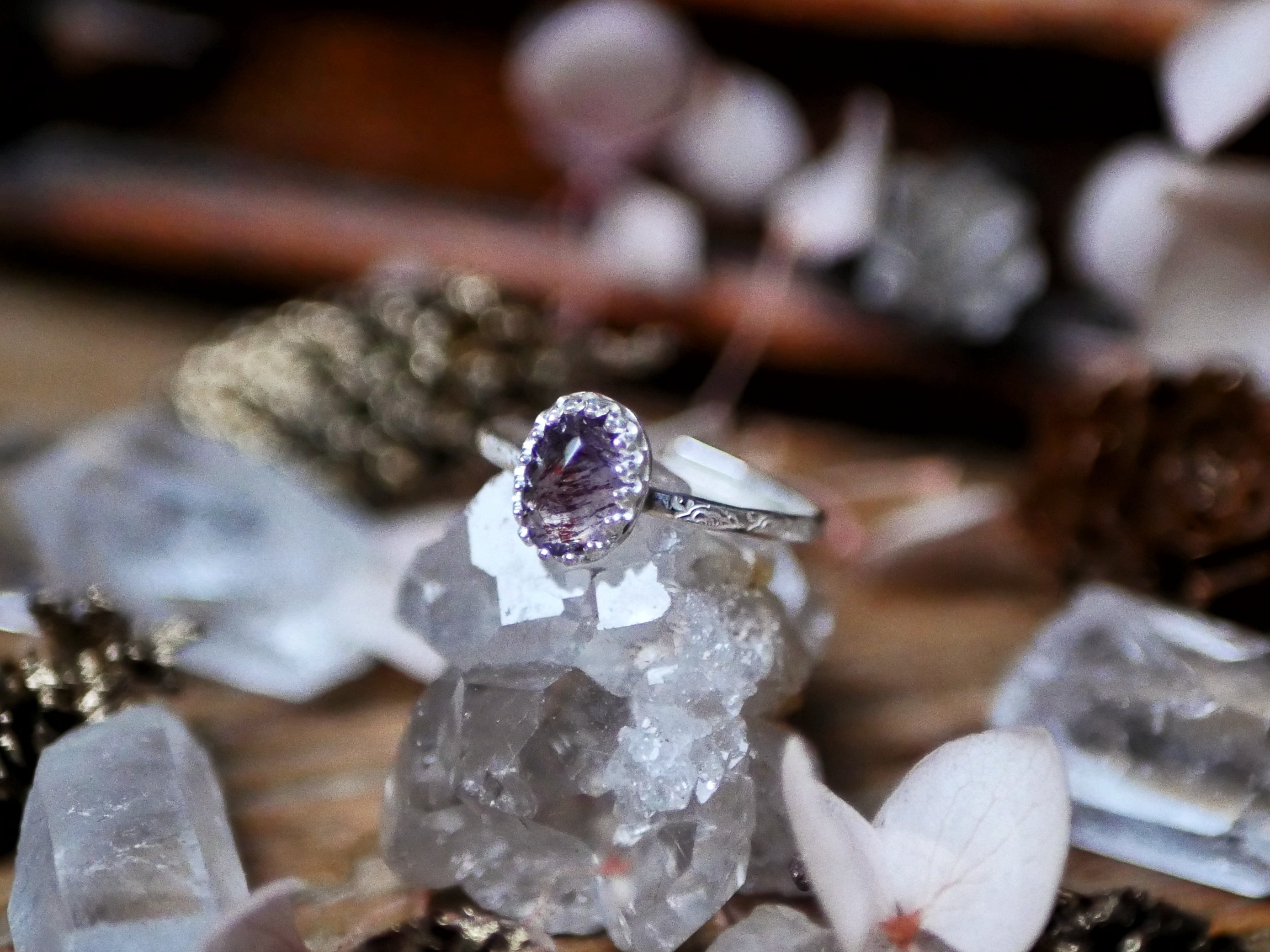 Bague fine réglable Super Seven - Argent 925