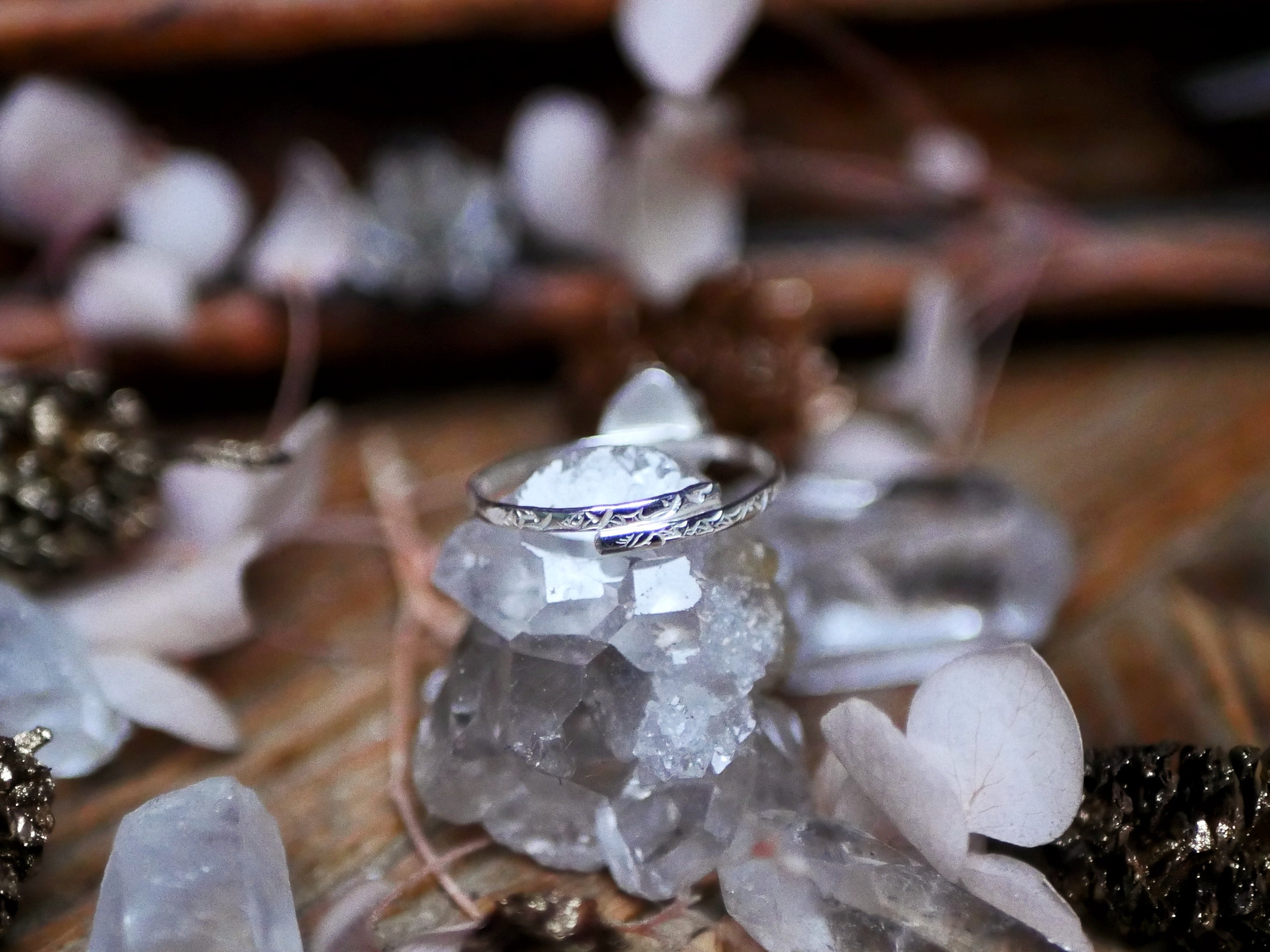 Bague fine réglable Pierre de Lune - Argent 925