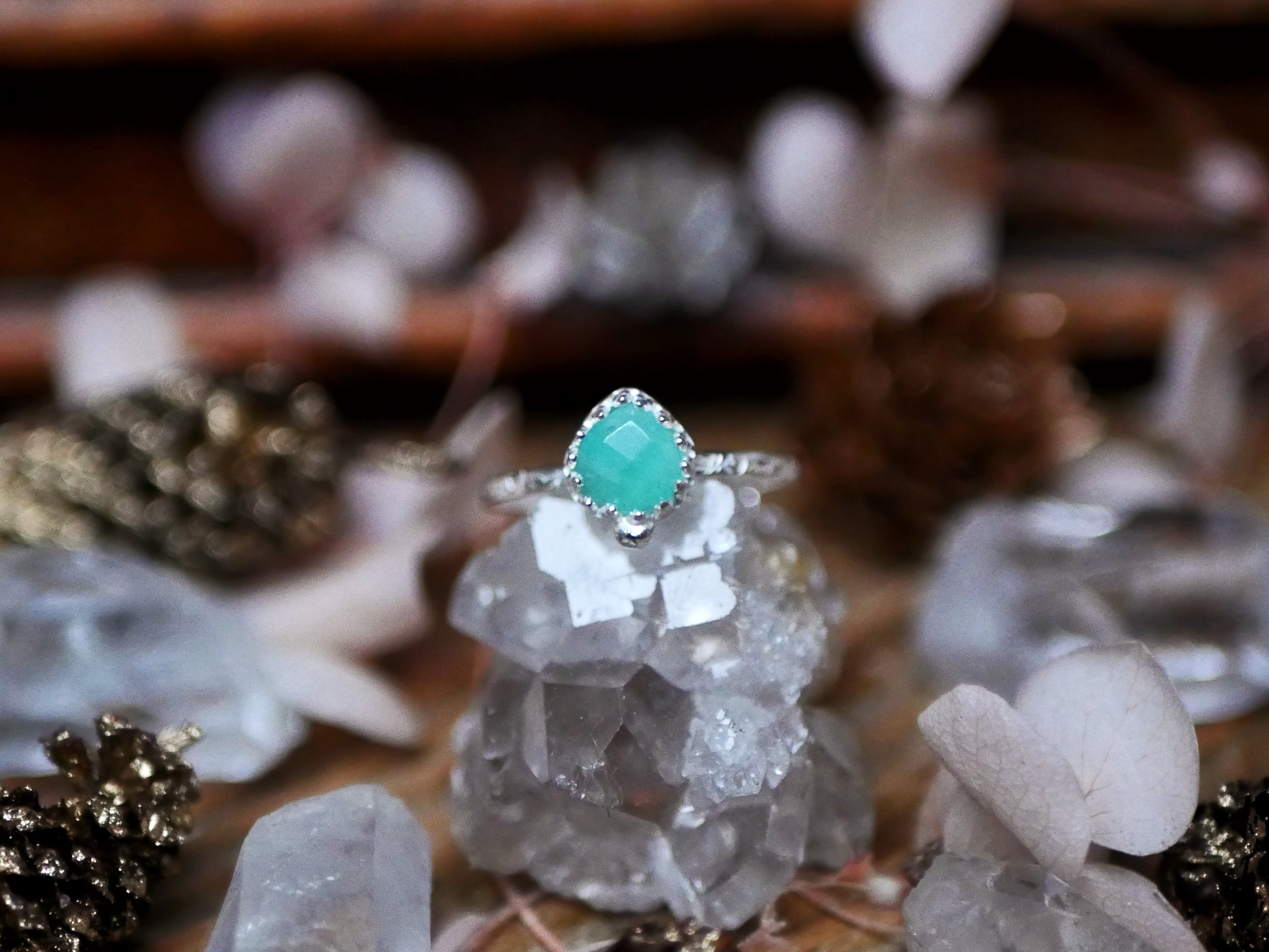 Bague fine réglable Amazonite - Argent 925