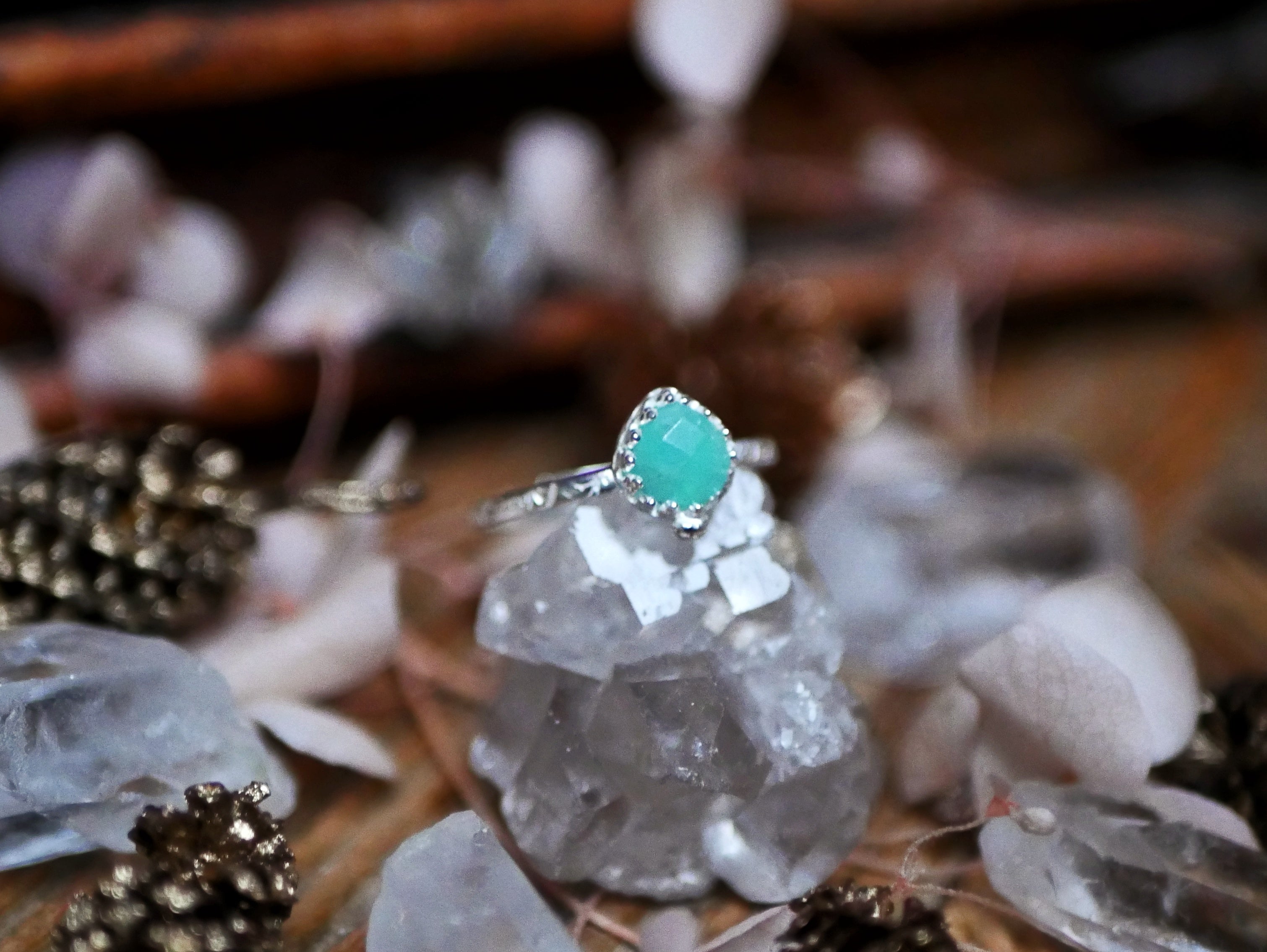 Bague fine réglable Amazonite - Argent 925