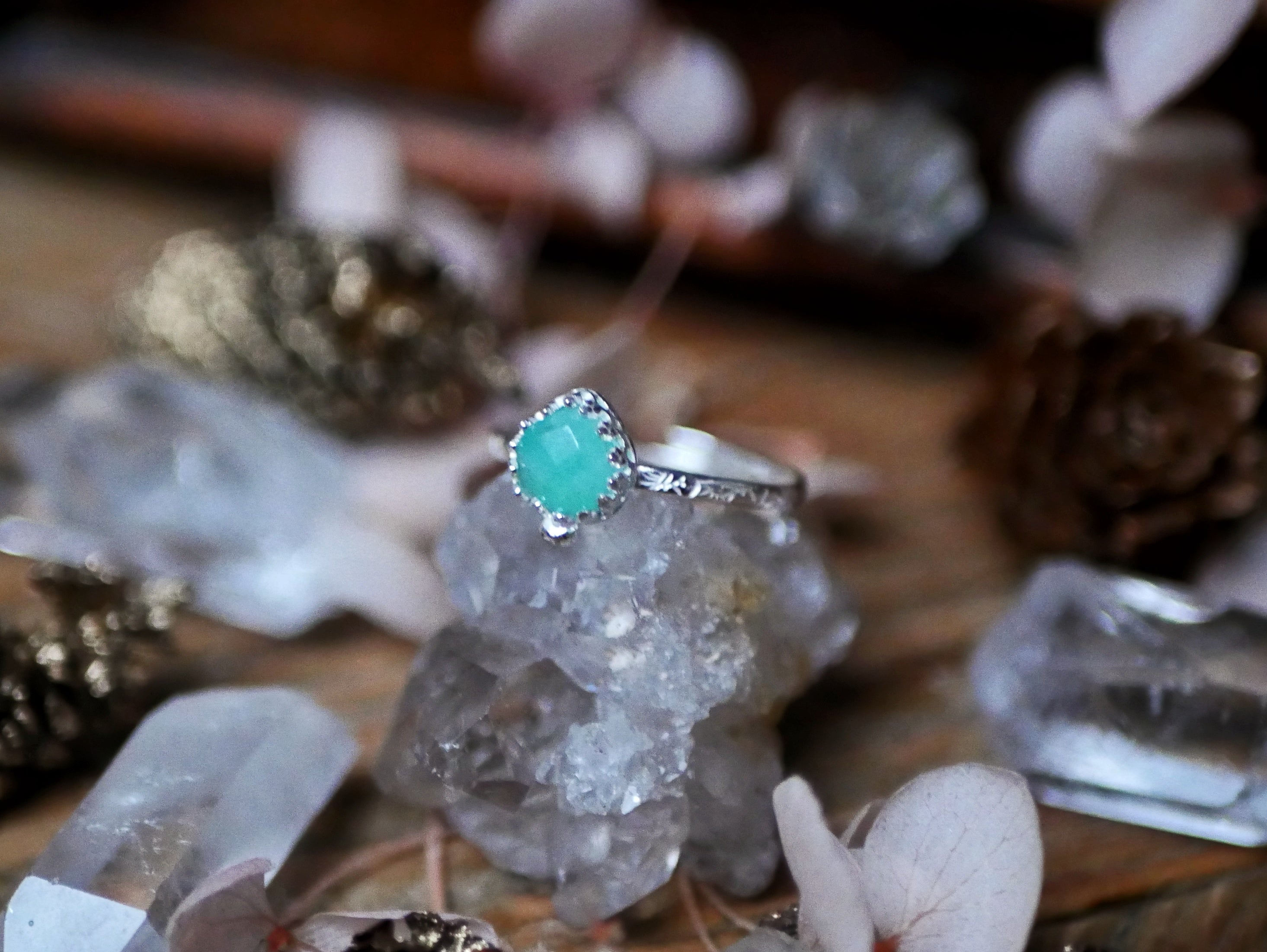 Bague fine réglable Amazonite - Argent 925