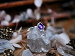 Charger l&#39;image dans la galerie, Bague fine réglable Améthyste - Argent 925
