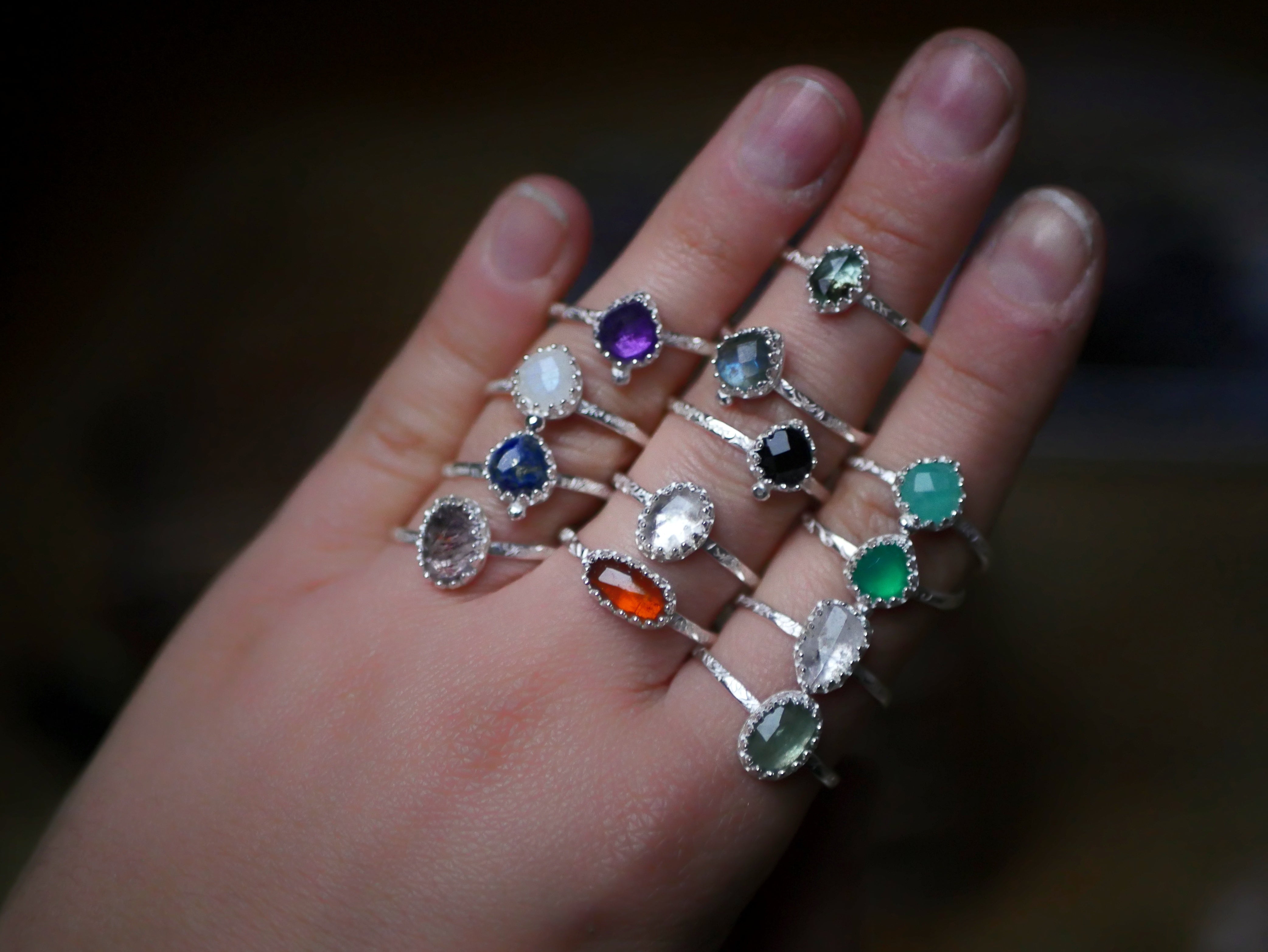 Bague fine réglable Super Seven - Argent 925