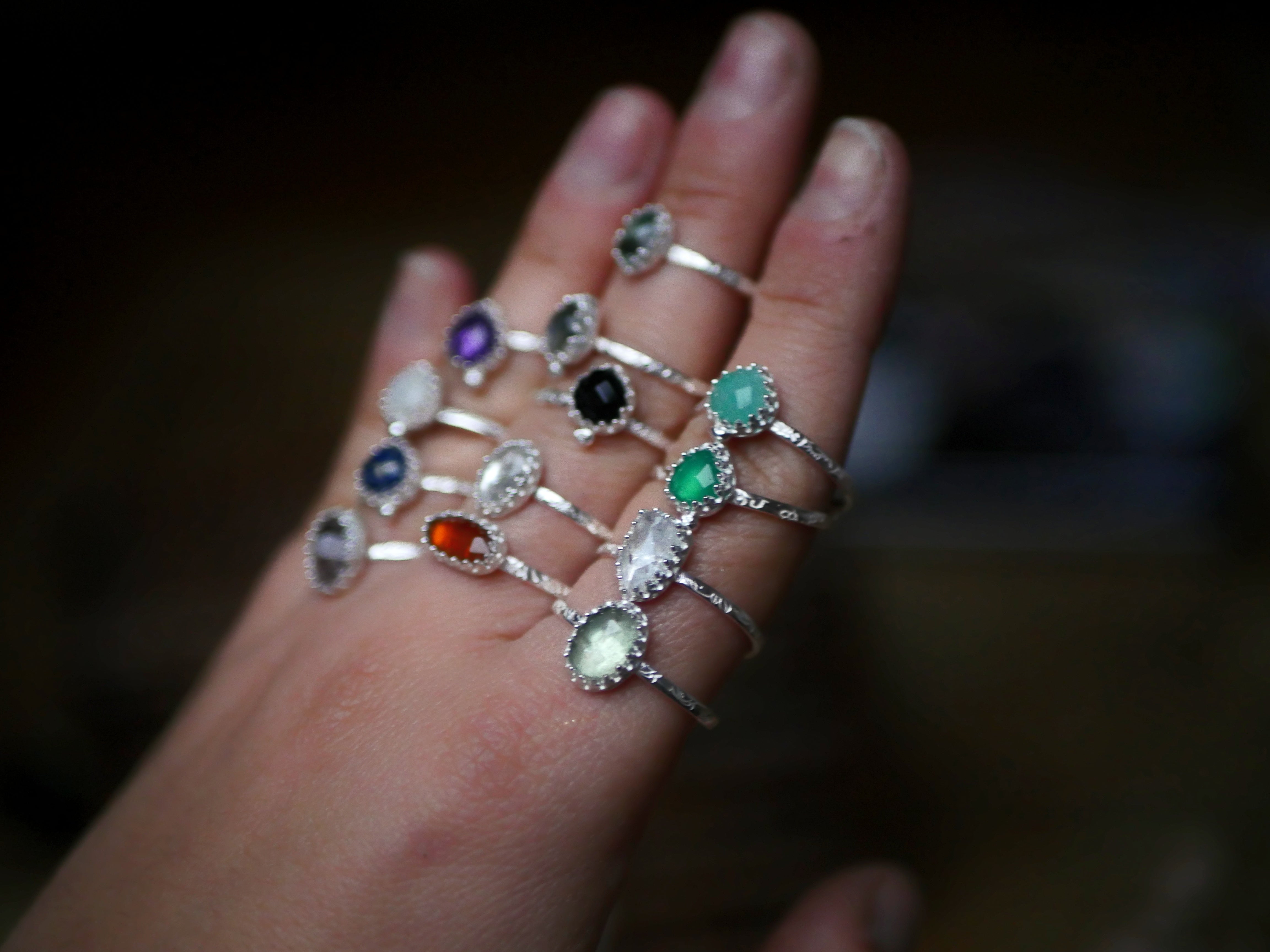 Bague fine réglable Labradorite - Argent 925