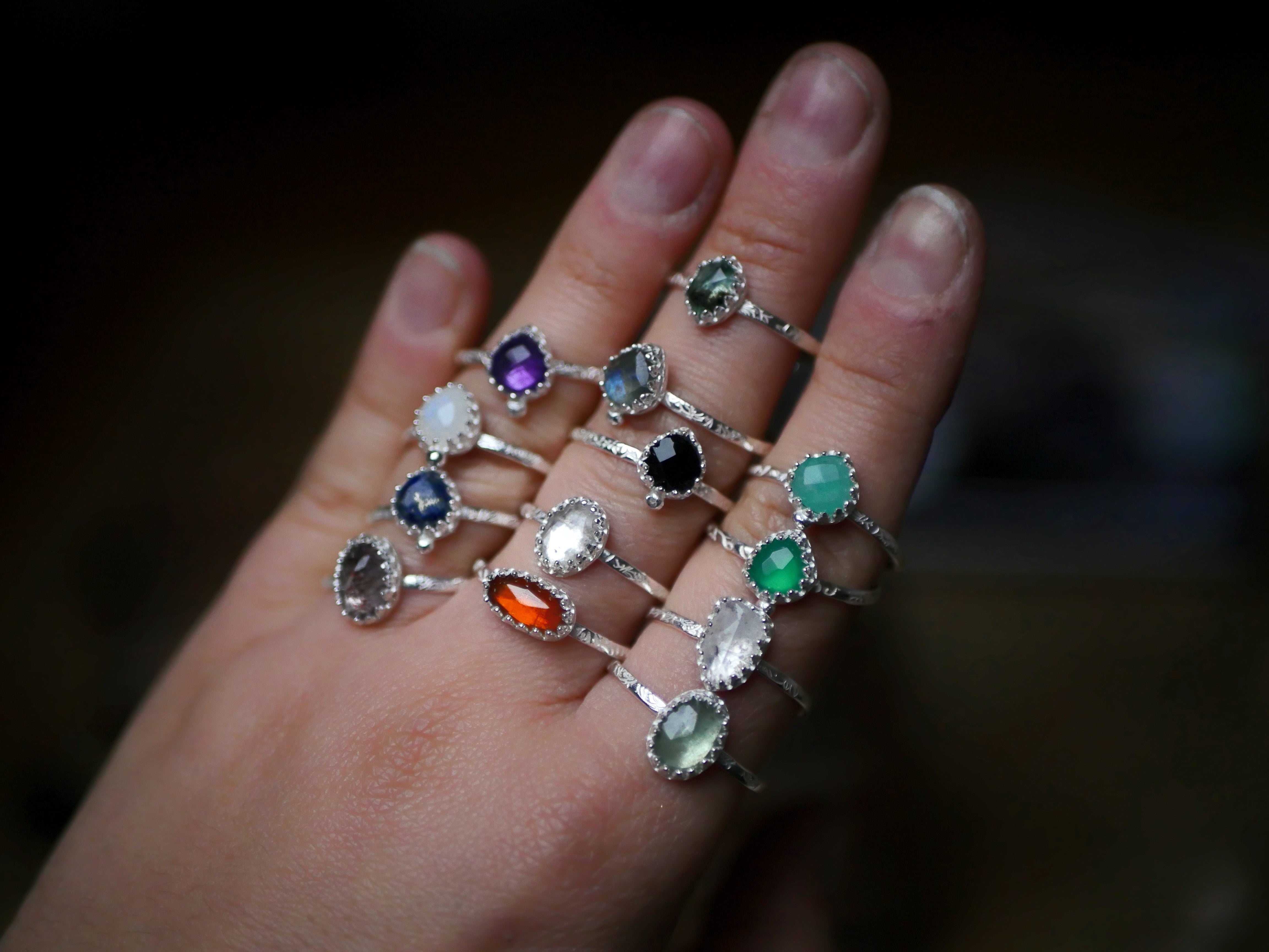 Bague fine réglable Améthyste - Argent 925