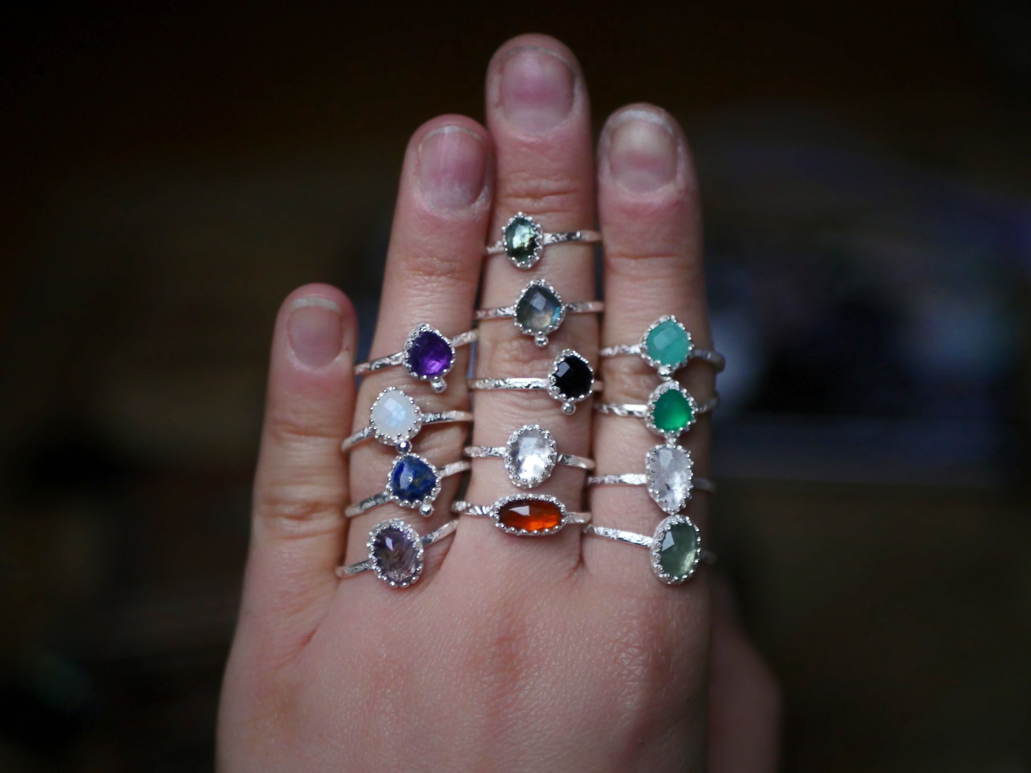 Bague fine réglable Améthyste - Argent 925