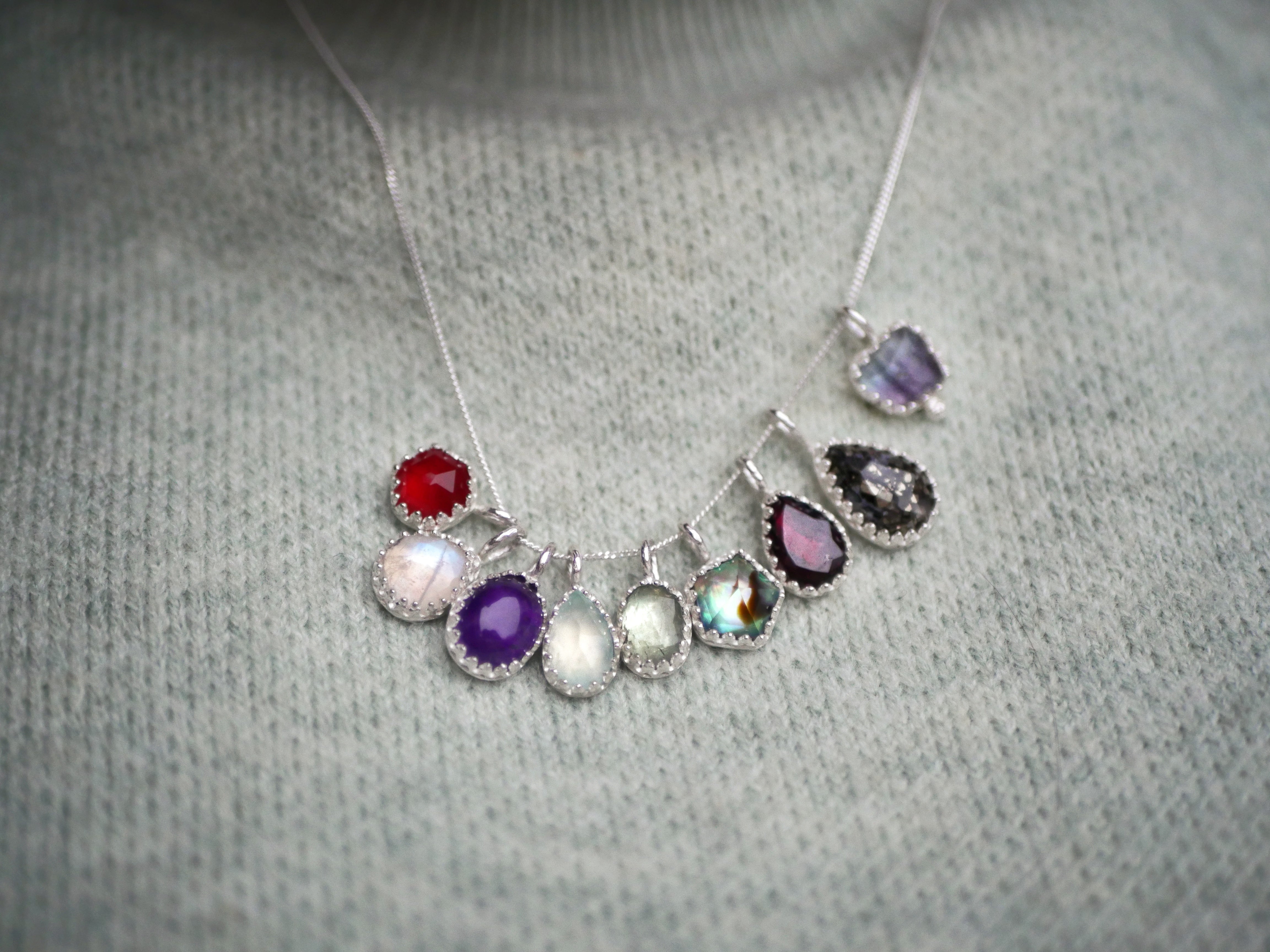 Collier "Simple" Cornaline - Argent 925