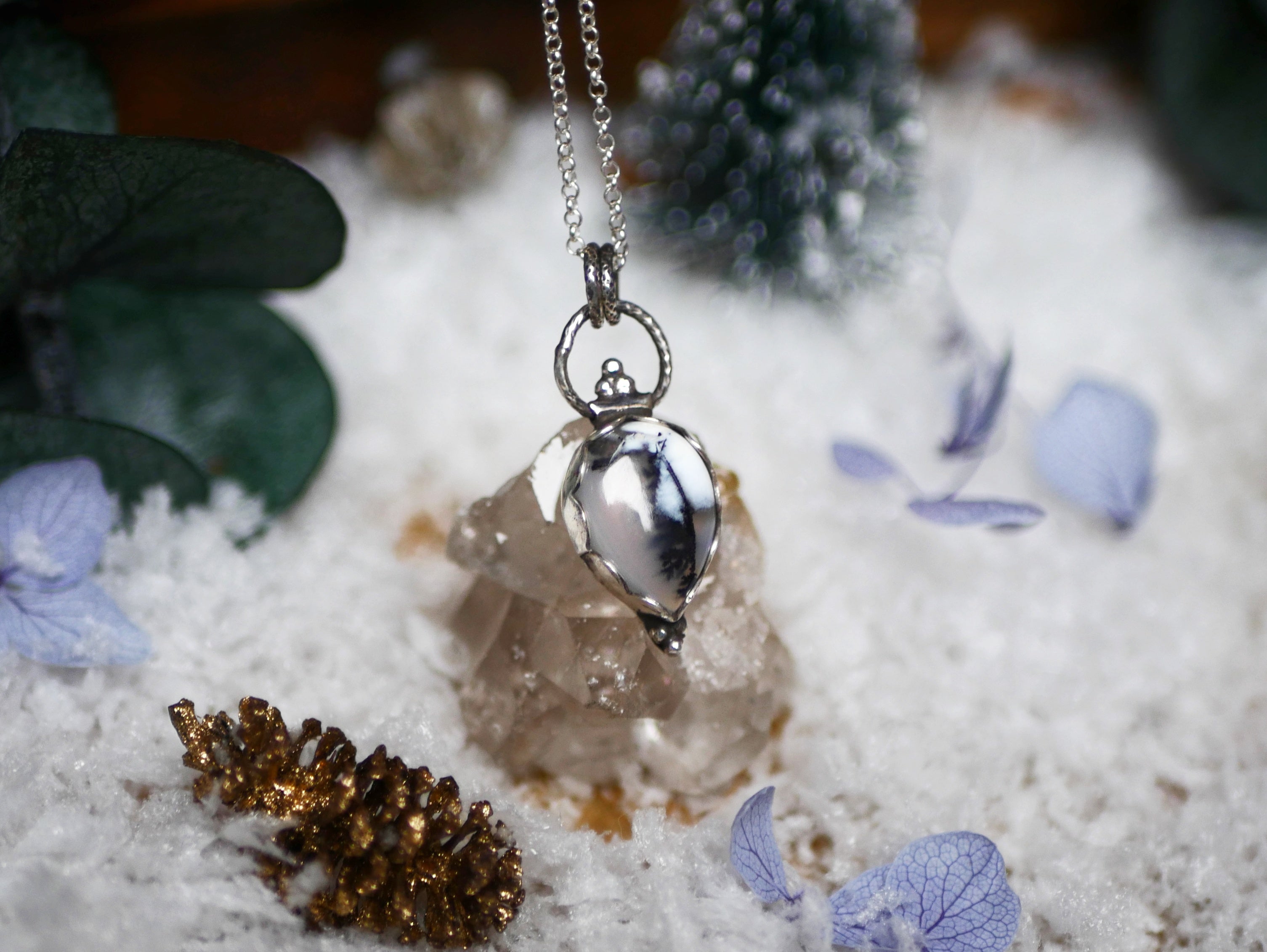 Collier Agate Dendritique I - Argent 925