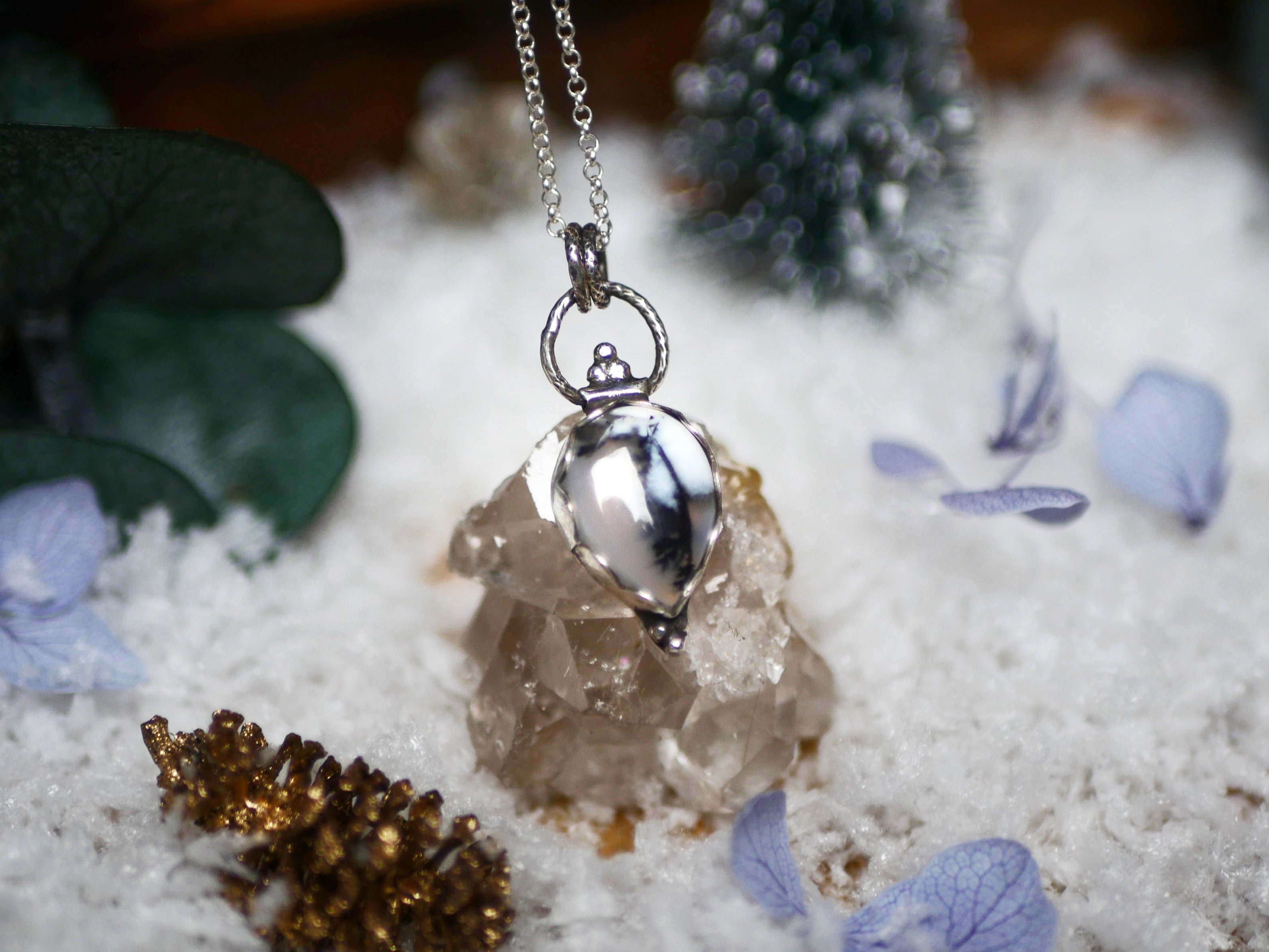 Collier Agate Dendritique I - Argent 925