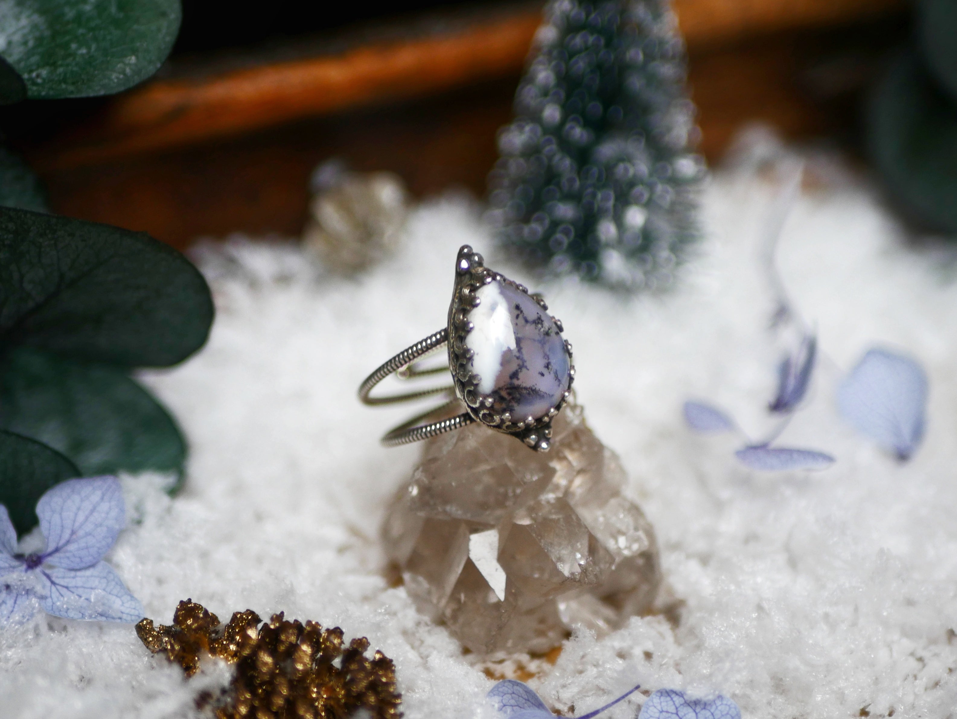 Bague Agate Dendritique II - Argent 925