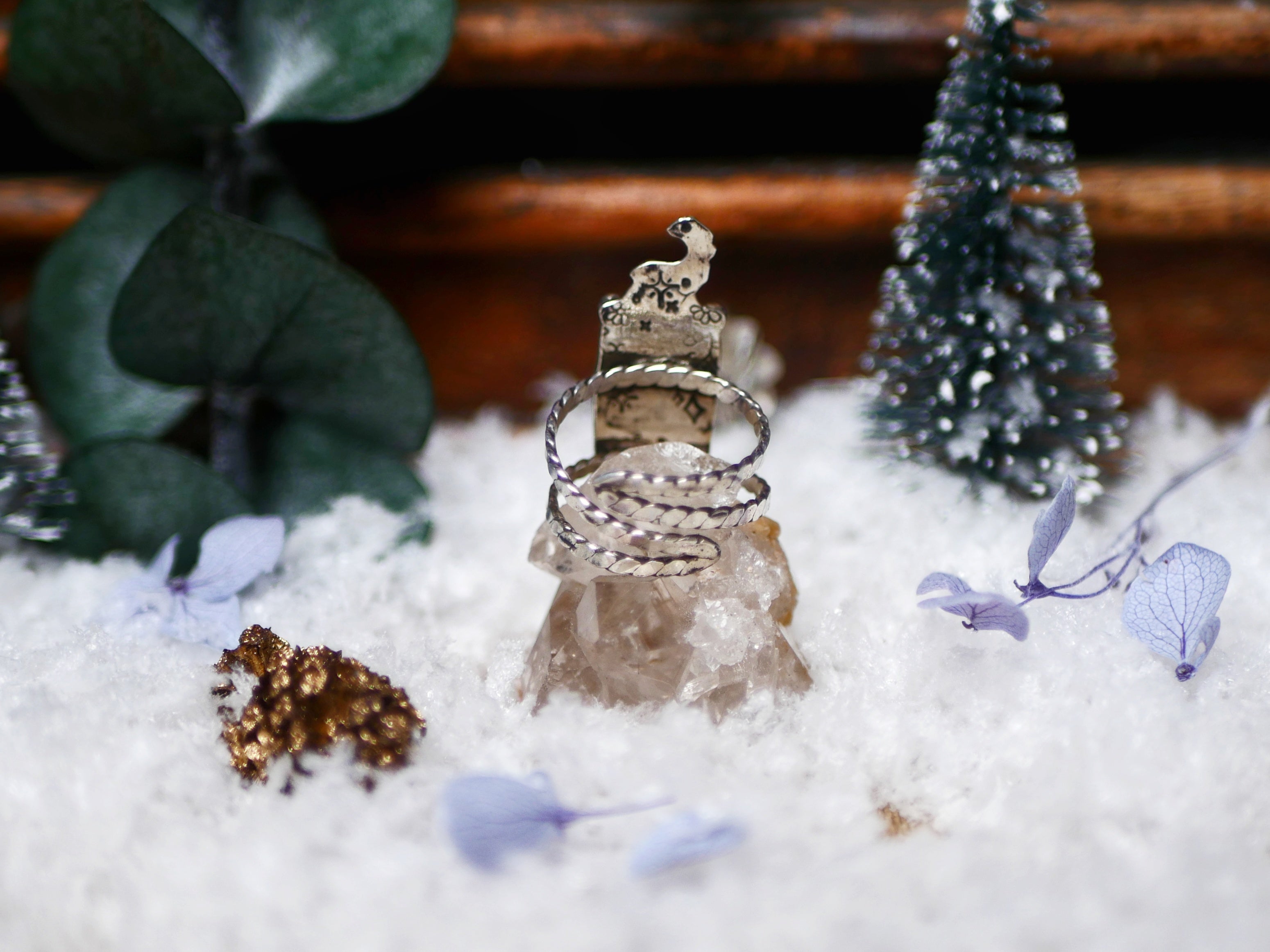 Bague Cerf & Quartz - Argent 925