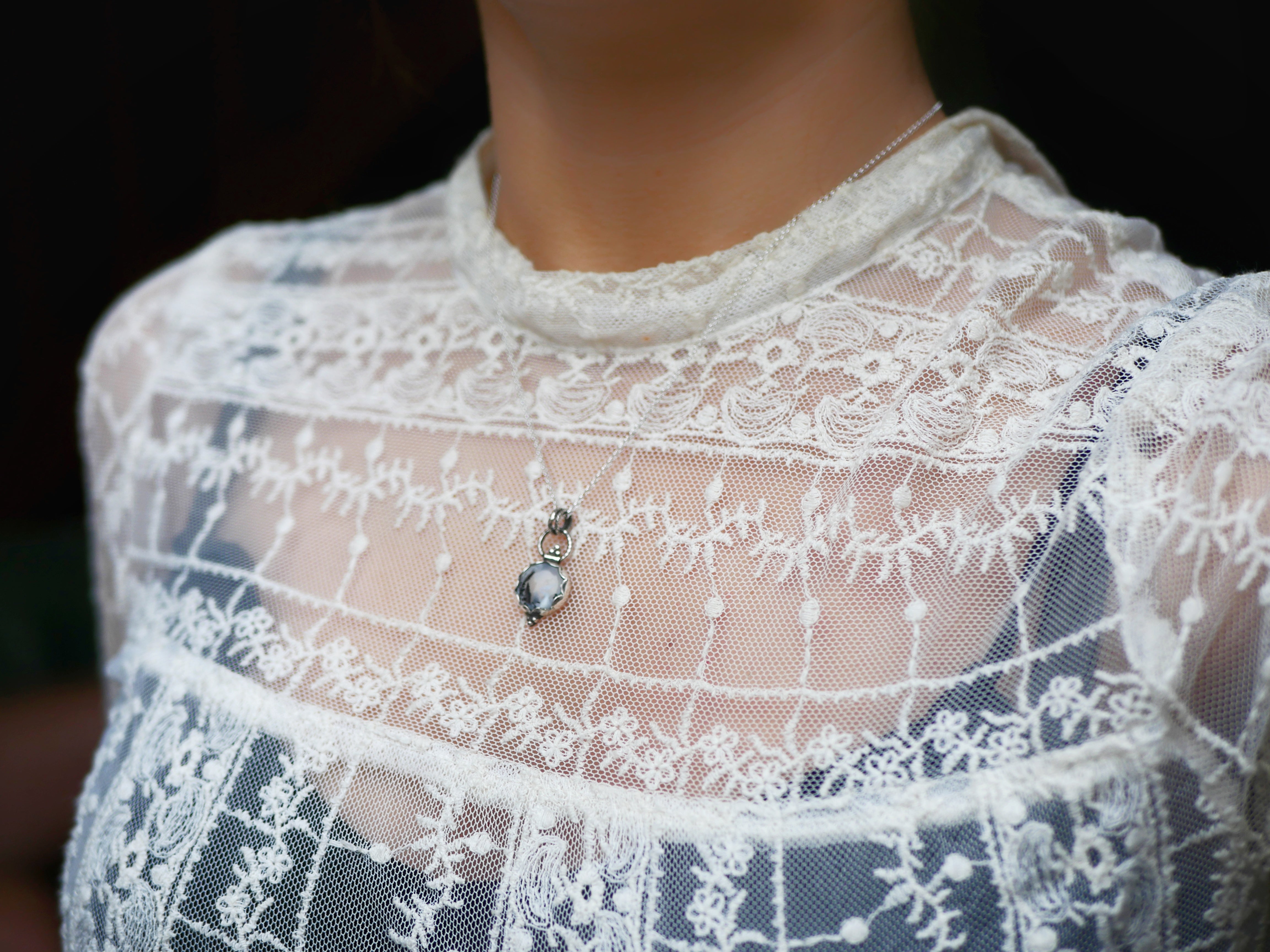 Collier Agate Dendritique II - Argent 925