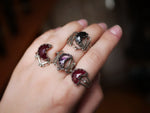 Charger l'image dans la galerie, Bague Lune - Verre Rouge II - Argent 925
