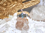 Charger l'image dans la galerie, Bague Éclats des Abysses - Kyanite &amp; Diamants d'Herkimer - Argent 925
