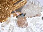 Charger l'image dans la galerie, Bague Éclats des Abysses - Kyanite &amp; Diamants d'Herkimer - Argent 925
