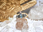 Charger l'image dans la galerie, Bague Éclats des Abysses - Kyanite &amp; Diamants d'Herkimer - Argent 925
