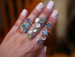 Charger l'image dans la galerie, Bague fine réglable Quartz rose - Argent 925
