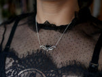 Charger l'image dans la galerie, Collier Lune &amp; Feuillages - Onyx noir - Argent 925
