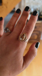 Charger et lire la vidéo dans la visionneuse de la Galerie, Réservé Eve - Bague Quartz Citron - Vermeil
