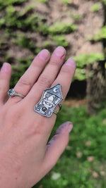 Charger et lire la vidéo dans la visionneuse de la Galerie, RÉSERVÉ MEL. - Bague Chat Sorcier &amp; Zircon noir - Argent 925
