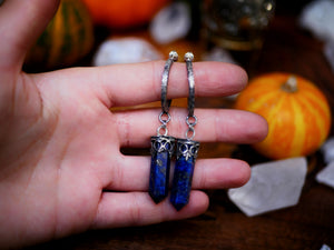 Créoles Pointe de Lapis Lazuli - Argent 925