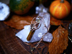 Charger l&#39;image dans la galerie, Collier Pendule - Oeil du Tigre &amp; Citrine - Cuivre
