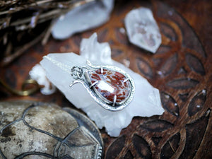 Collier Dragon I - Agate Plume - Argent 925