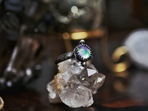 Bague réglable Opale & Cristal de roche III - Argent 925